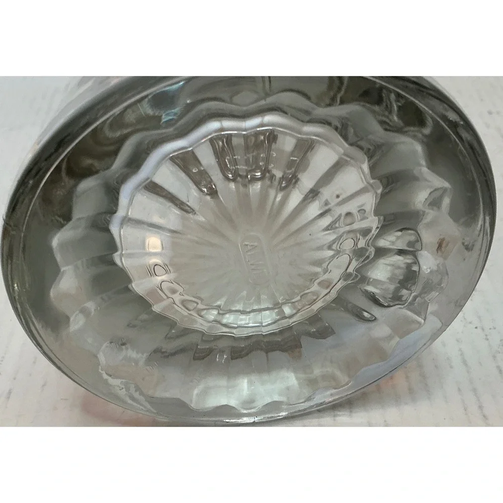 Vintage Glass Beer Stein Etched Columbia 1901 Sailboat Anchor Metal Lid Tankard